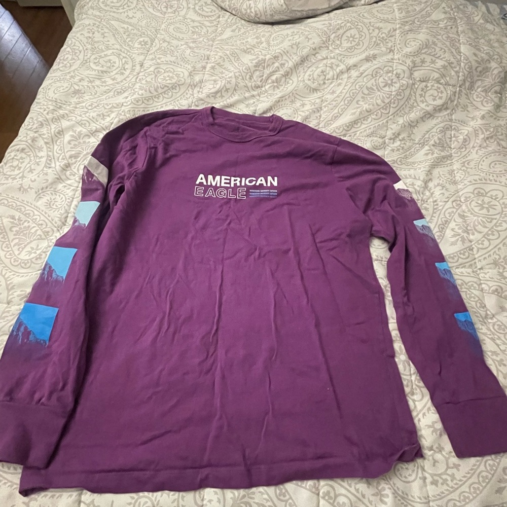 American Eagle Outfitters Purple Long Sleeve Shirt